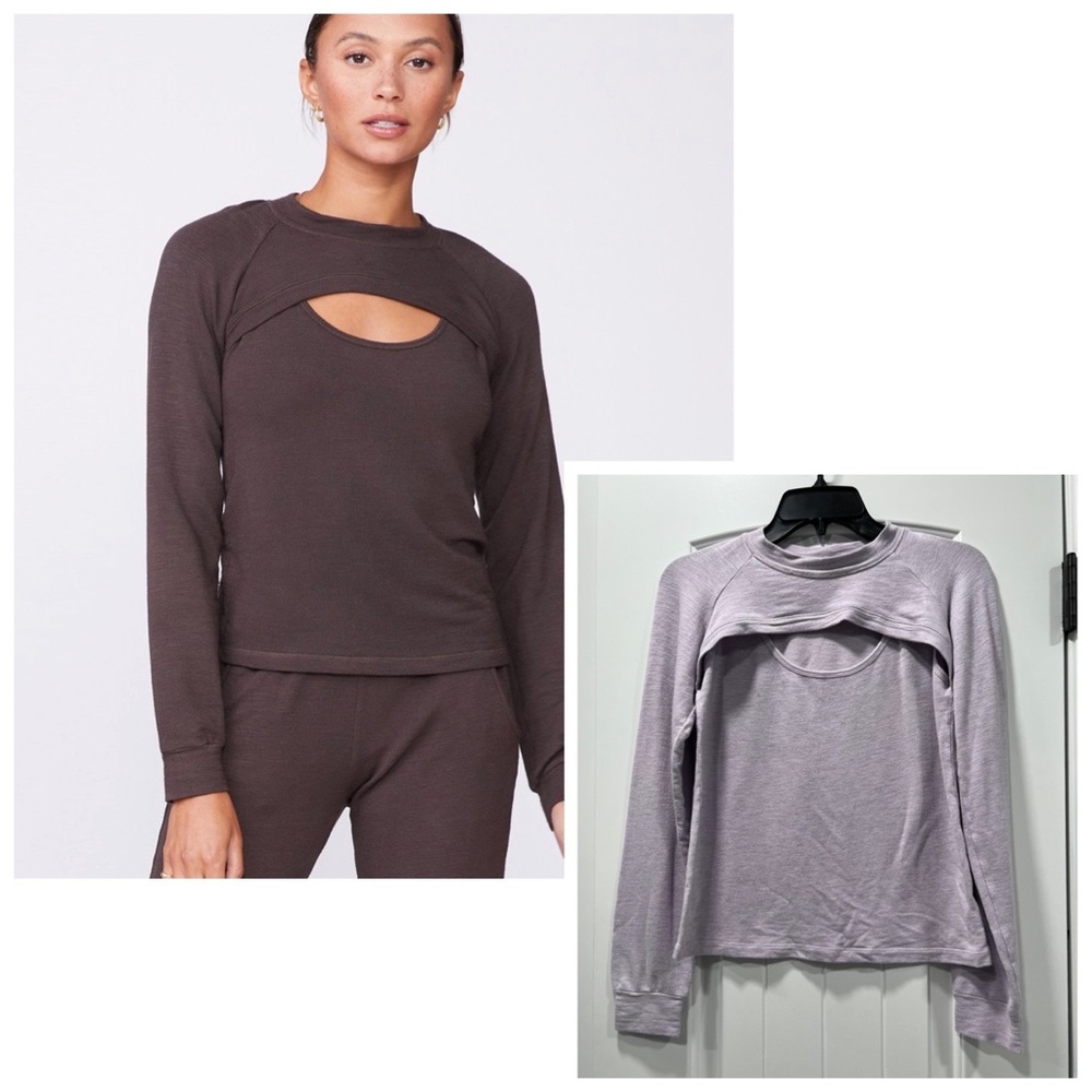 REVOLVE Monrow Peekaboo Sweatshirt in Lavender Size S